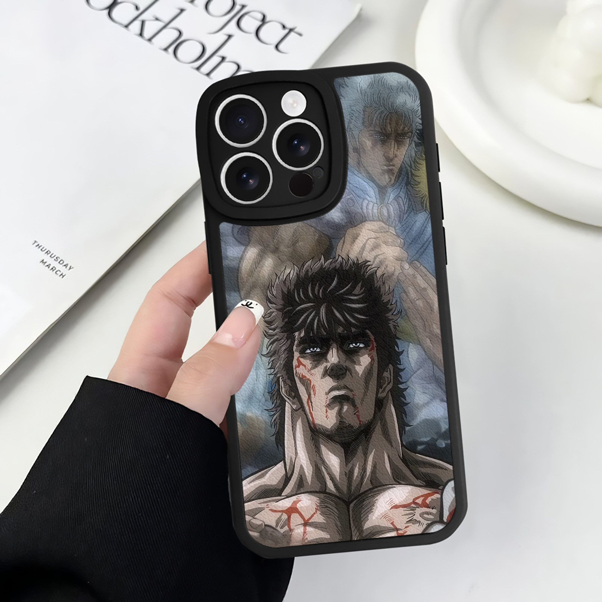 （画像用） 北斗の拳 Fist of the North Star 【iPhone 16シリーズ対応】シリコンスマホケース（レザー調） 材質：シリコン